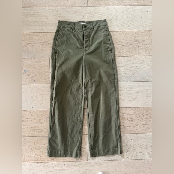 Alex Mill Kelly Chino Size 2 - Olive Green wide leg cropped - Picture 4 of 10